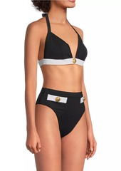 Balmain Two-Tone Triangle Bikini