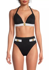 Balmain Two-Tone Triangle Bikini