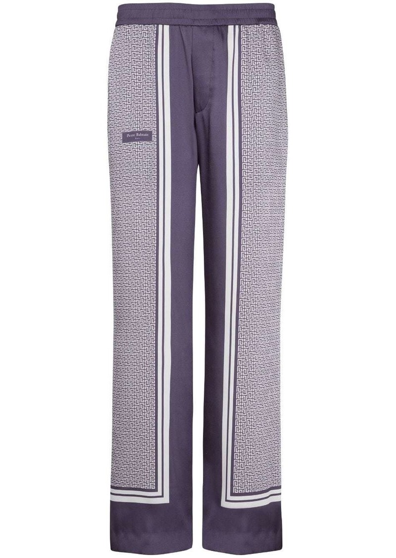 Balmain vertical-print straight-leg trousers
