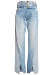 Balmain Vintage Cotton Denim Hybrid Wide Jeans