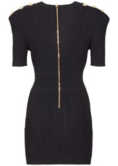 Balmain Viscose Blend Knit Mini Dress