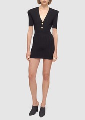 Balmain Viscose Blend Knit Mini Dress