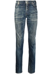 Balmain whiskering-effect slim denim jeans