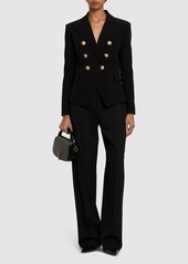 Balmain Wide Lapel Viscose Crepe Jacket