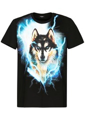 Balmain Wolf Print Cotton Jersey T-shirt