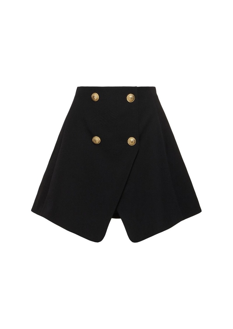 Balmain Wool Grain De Poudre Mini Skirt