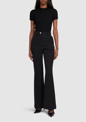 Balmain Wool High Rise Flared Pants