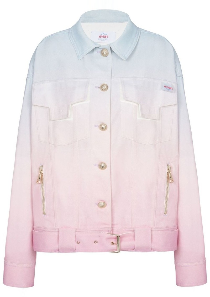 Balmain x Evian gradient denim jacket