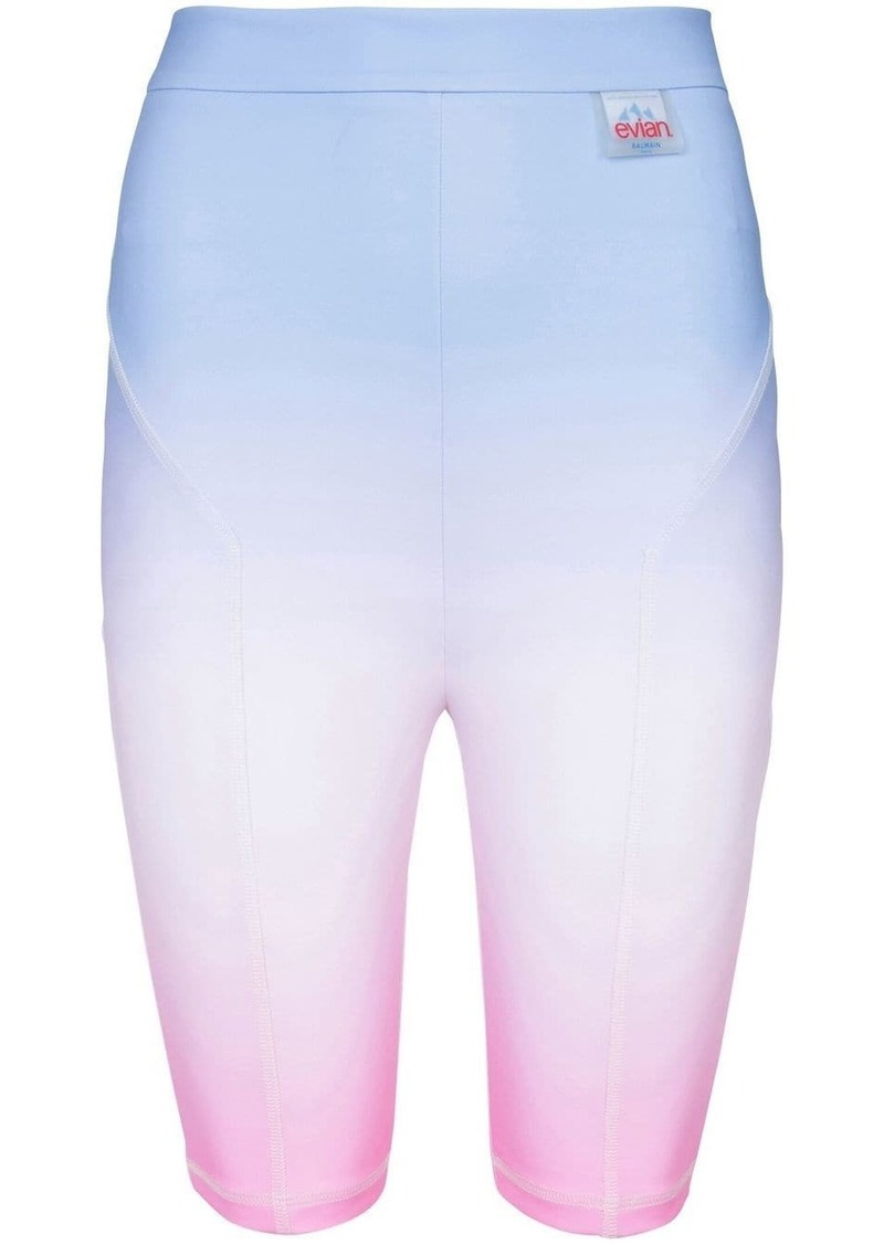 Balmain x Evian gradient-effect bermuda shorts