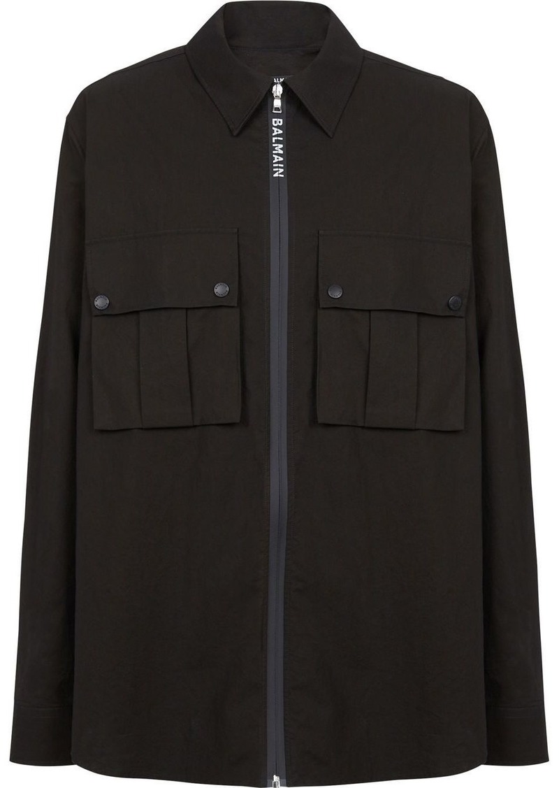 Balmain zip-up cotton shirt