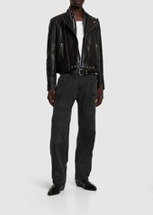 Balmain Zipped Leather Biker Jacket