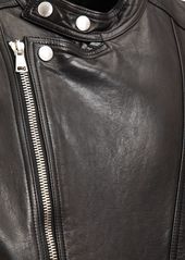 Balmain Zipped Leather Biker Jacket
