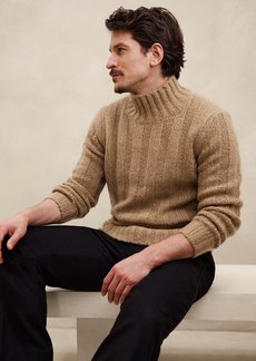 Banana Republic Alta Brushed Cashmere-Wool-Silk Sweater