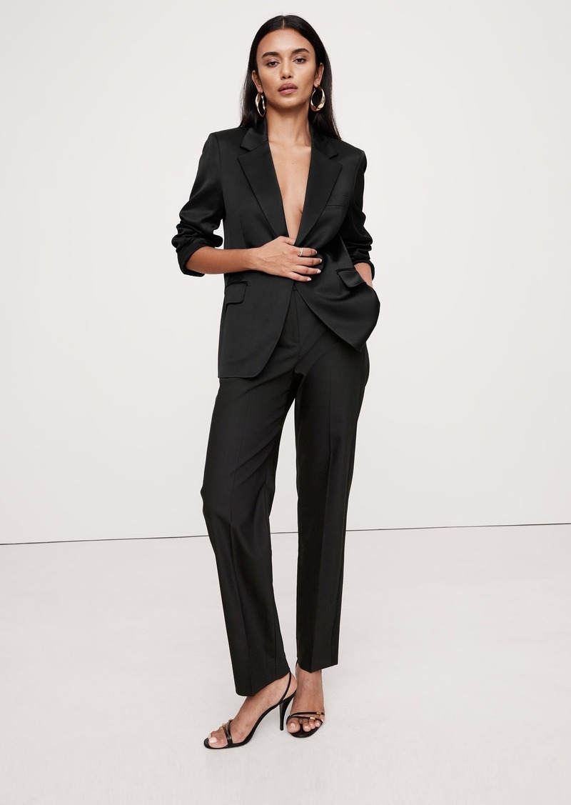 Banana Republic Barathea Italian Wool Tapered Tuxedo Pant