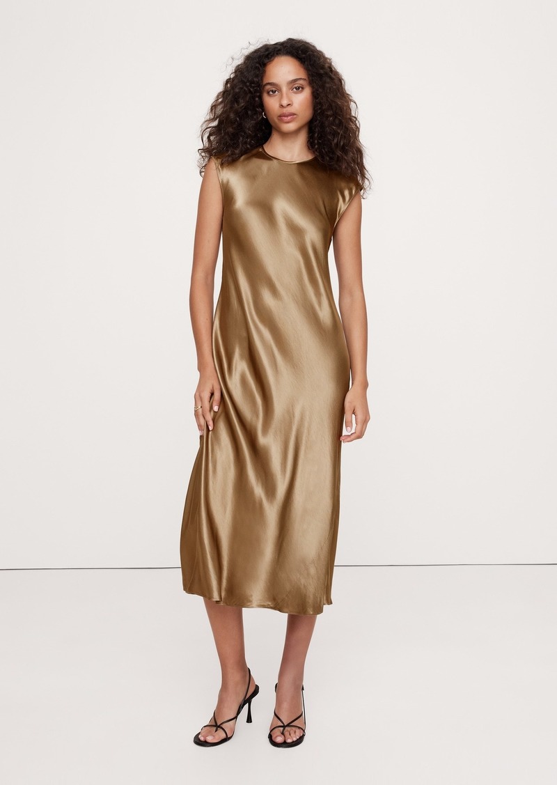 Banana Republic Bias-Cut Satin Midi Dress