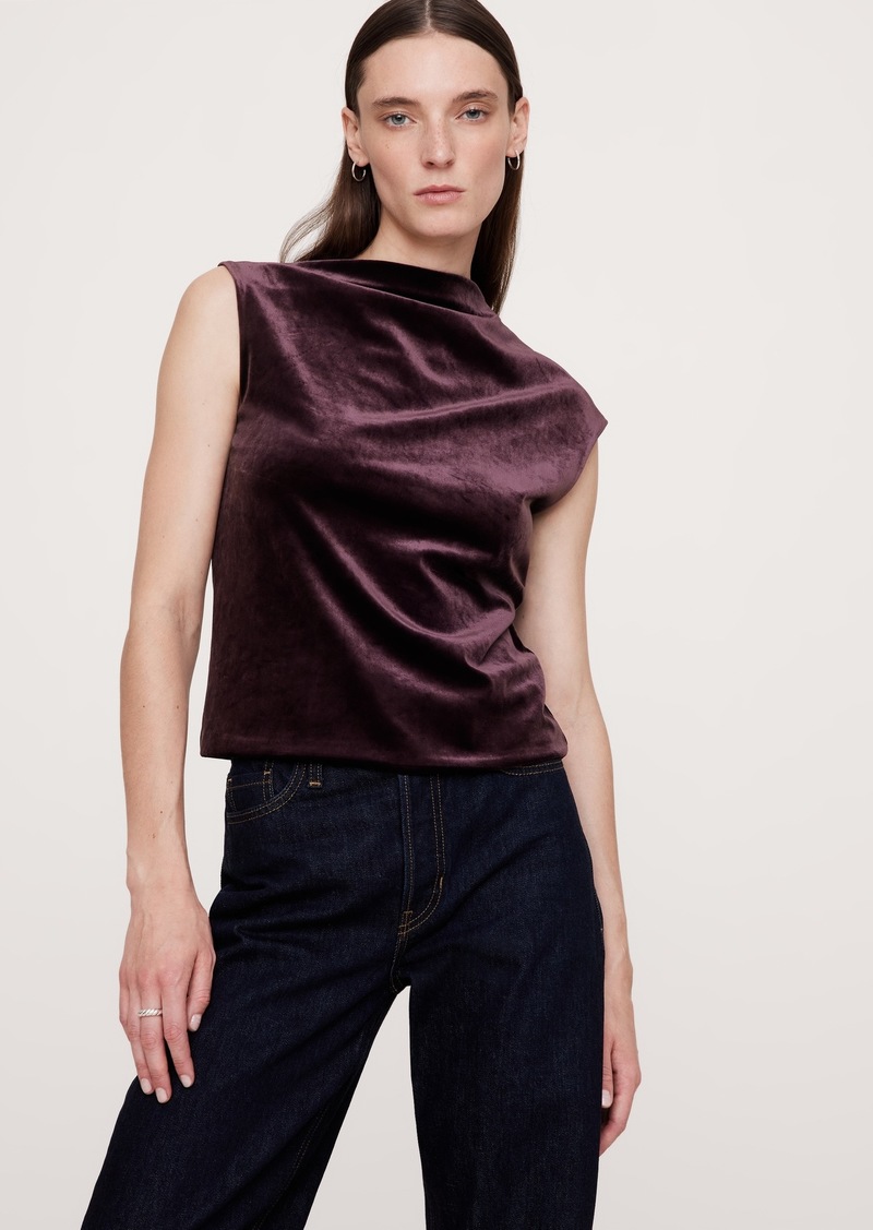 Banana Republic Bias-Cut Velvet Asymmetrical Top