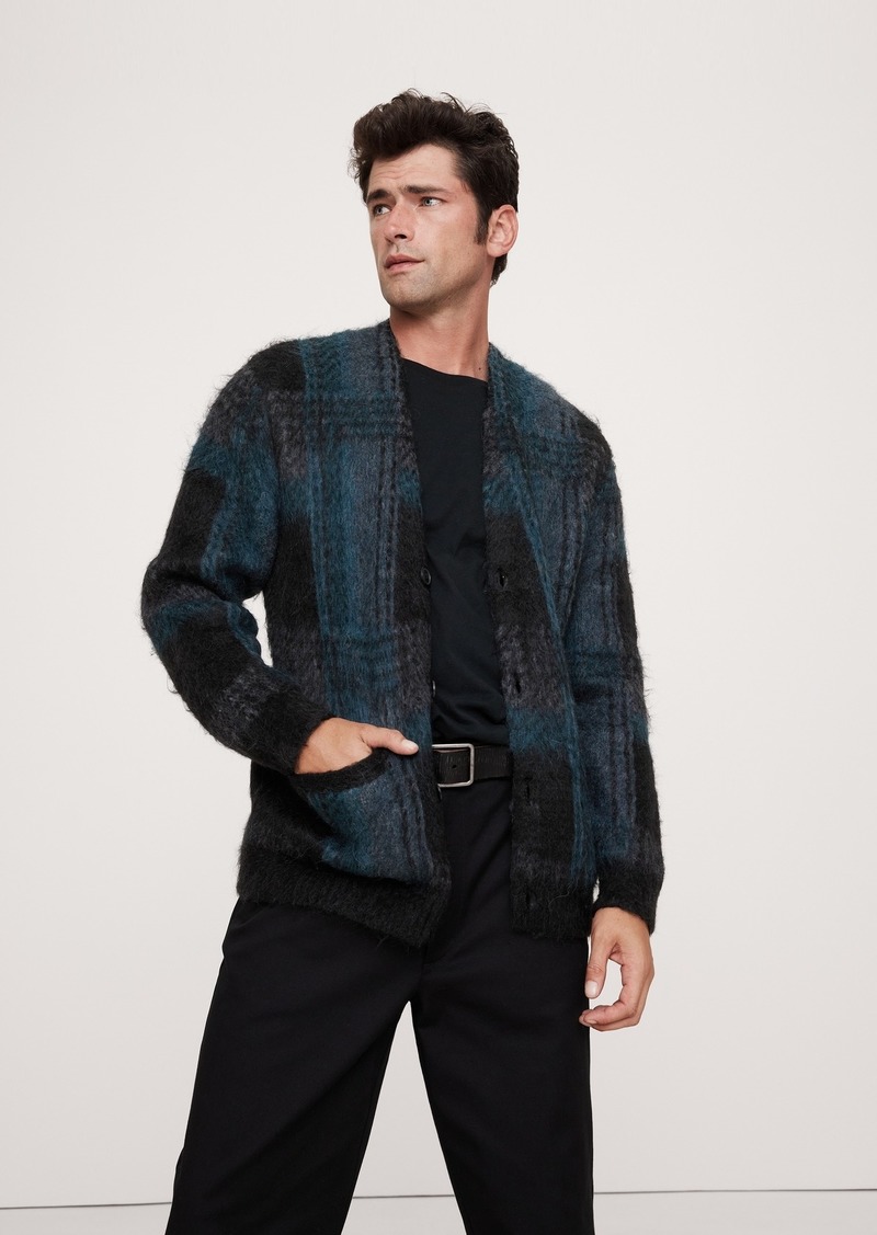 Banana Republic Brushed Plaid Cardigan