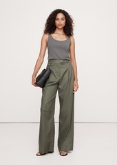 Banana Republic Carmel Pleated Wide-Leg Pant