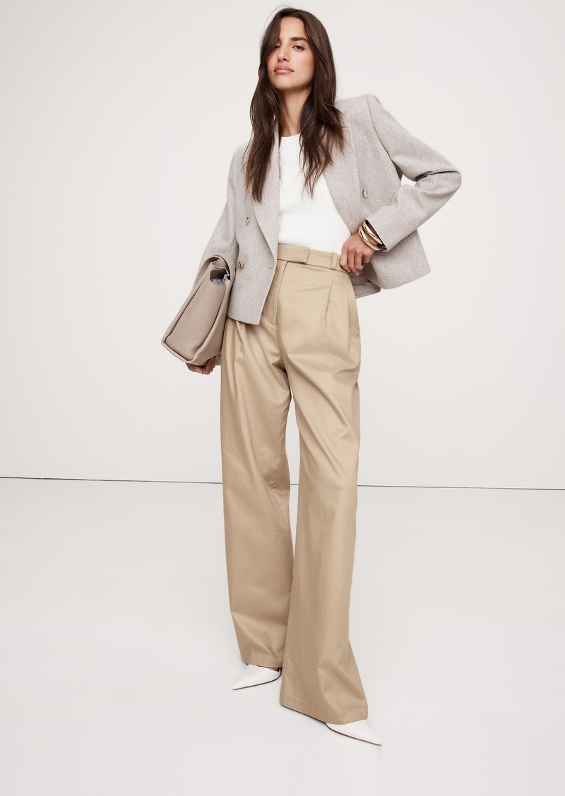 Banana Republic Carmel Pleated Wide-Leg Pant