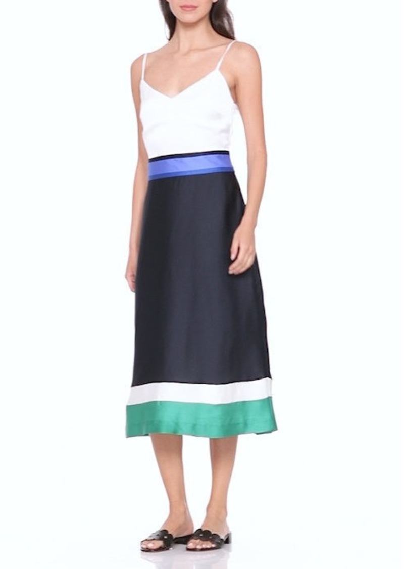 banana republic colorblock pleated midi dress