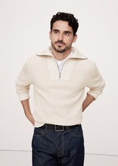 Banana Republic Cotton Waffle-Knit Half-Zip Sweater