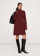 Banana Republic Cotton-Wool Mock-Neck Mini Sweater Dress