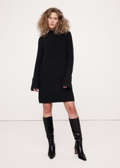 Banana Republic Cotton-Wool Mock-Neck Mini Sweater Dress