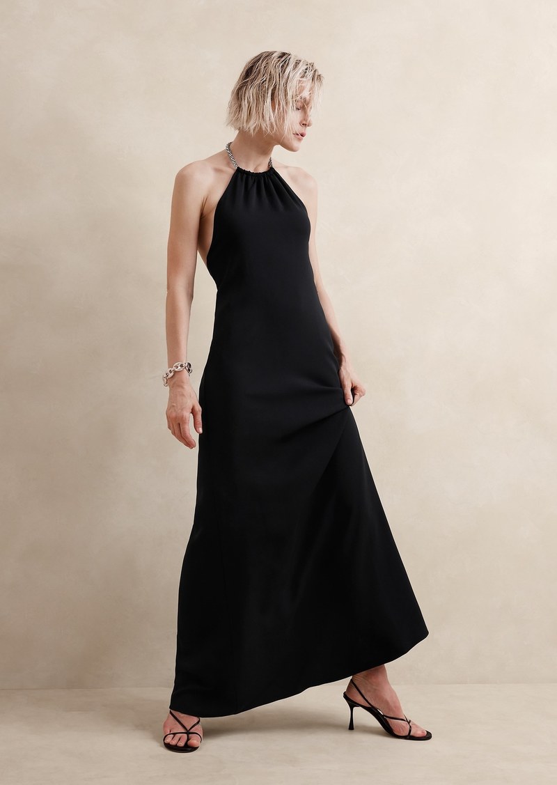 Banana Republic Crepe Halter Gown