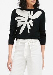 Banana Republic Floral Cropped Sweater