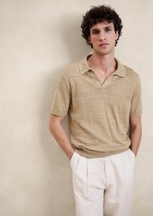 Banana Republic Giorgio Linen-Cotton Sweater Polo Shirt