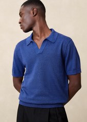 Banana Republic Giorgio Linen-Cotton Sweater Polo Shirt