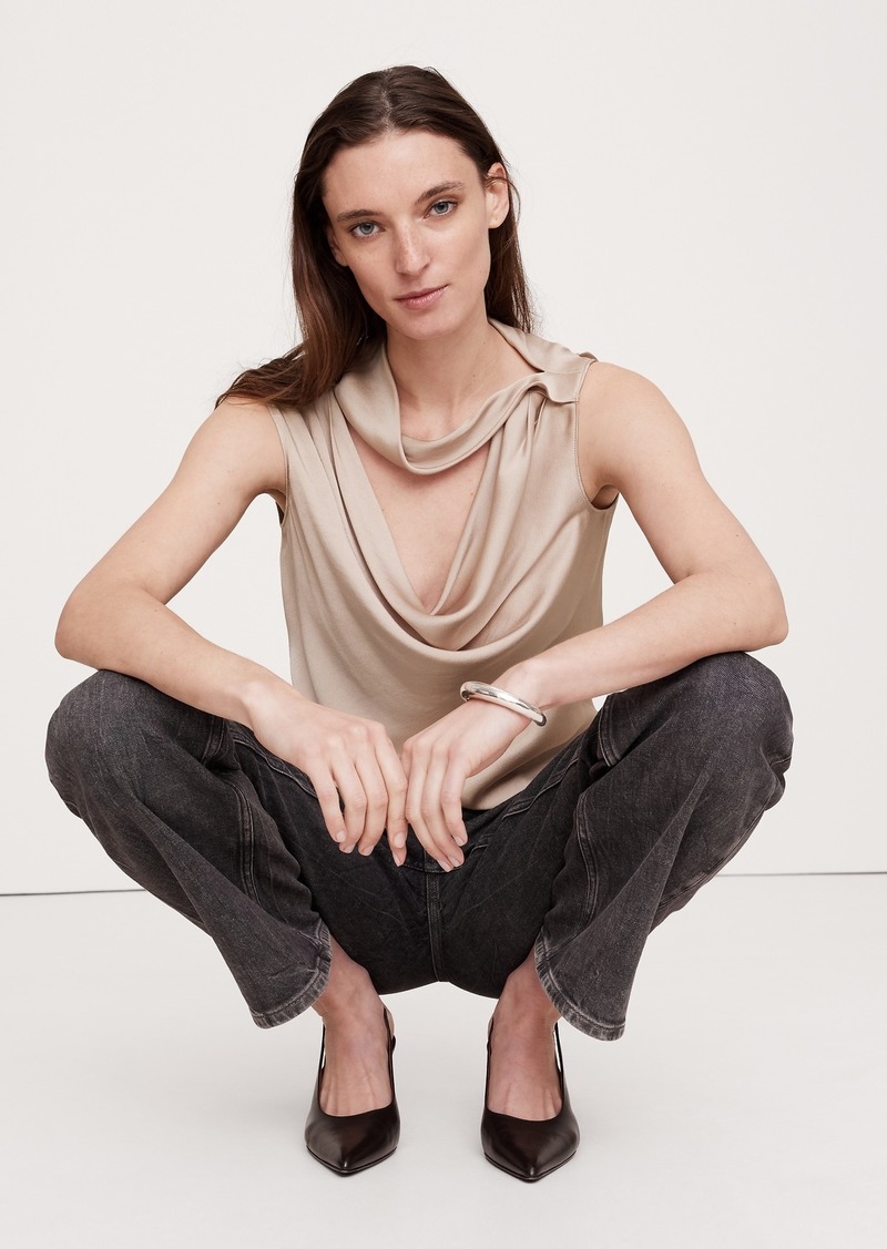 Banana Republic Hammered Satin Cowl-Neck Tank