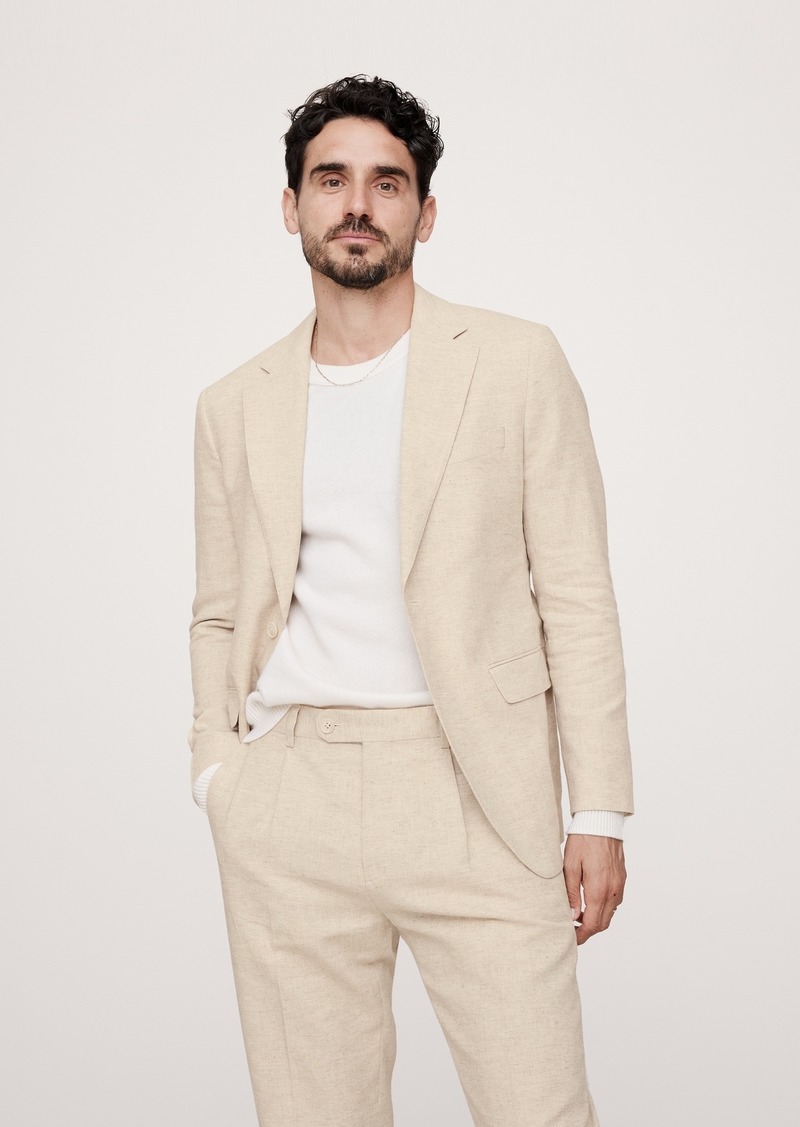 Banana Republic Herringbone Cotton-Linen Suit Jacket