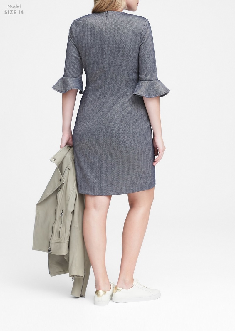 banana republic ponte flutter sleeve dress