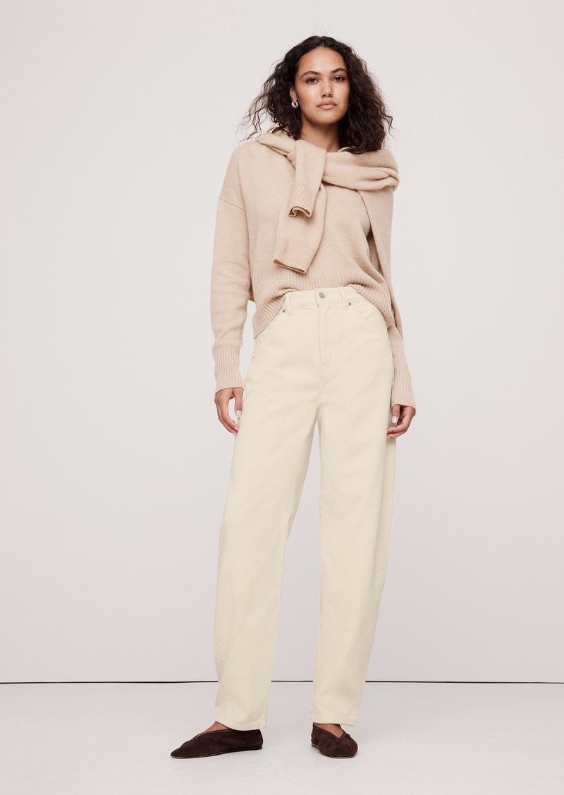 Banana Republic High-Rise Rigid Bow Corduroy Pant