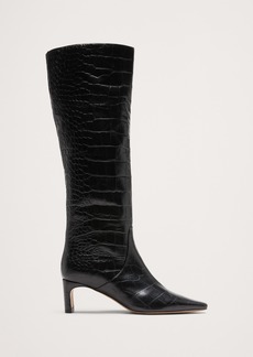 Banana Republic Italian Embossed Leather Mid-Heel Boot