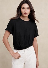 Banana Republic Linen Twisted-Hem T-Shirt