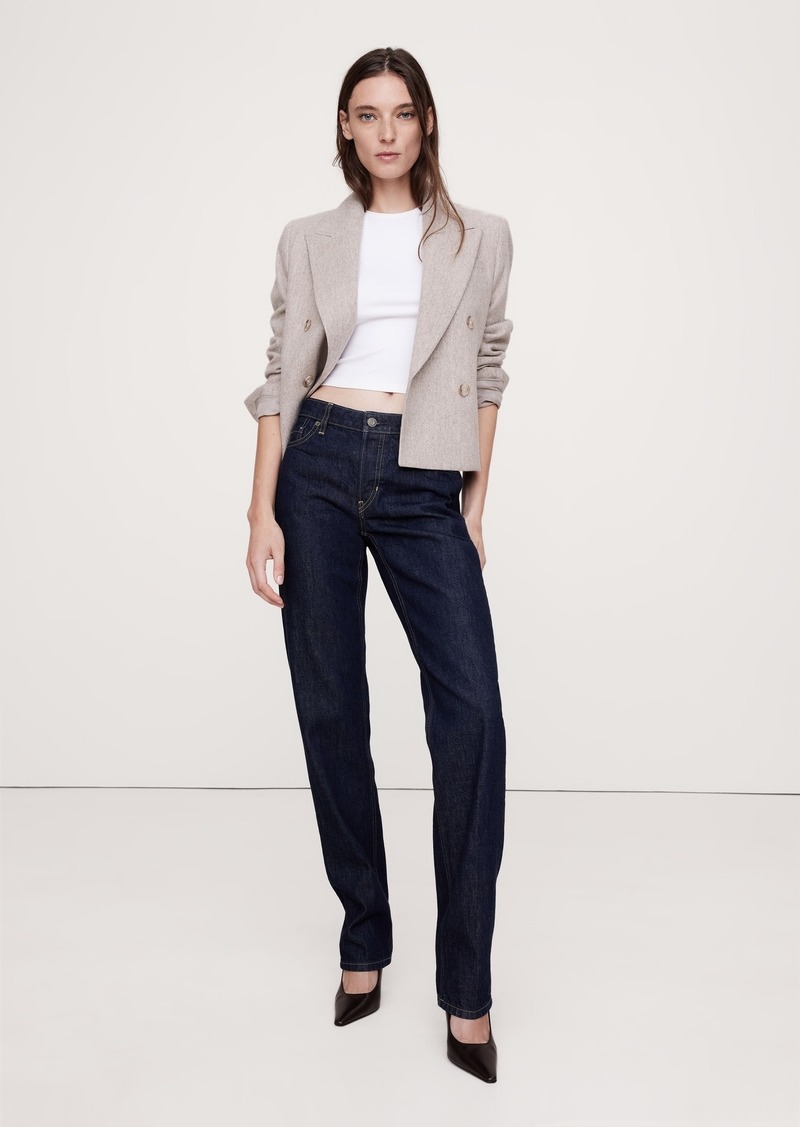 Banana Republic Mid-Rise Rigid Straight Jean