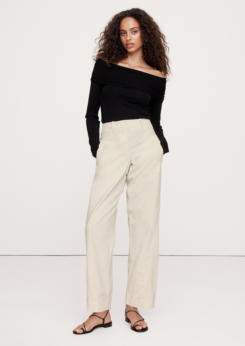 Banana Republic Mid-Rise Barrel-Leg Utility Pant