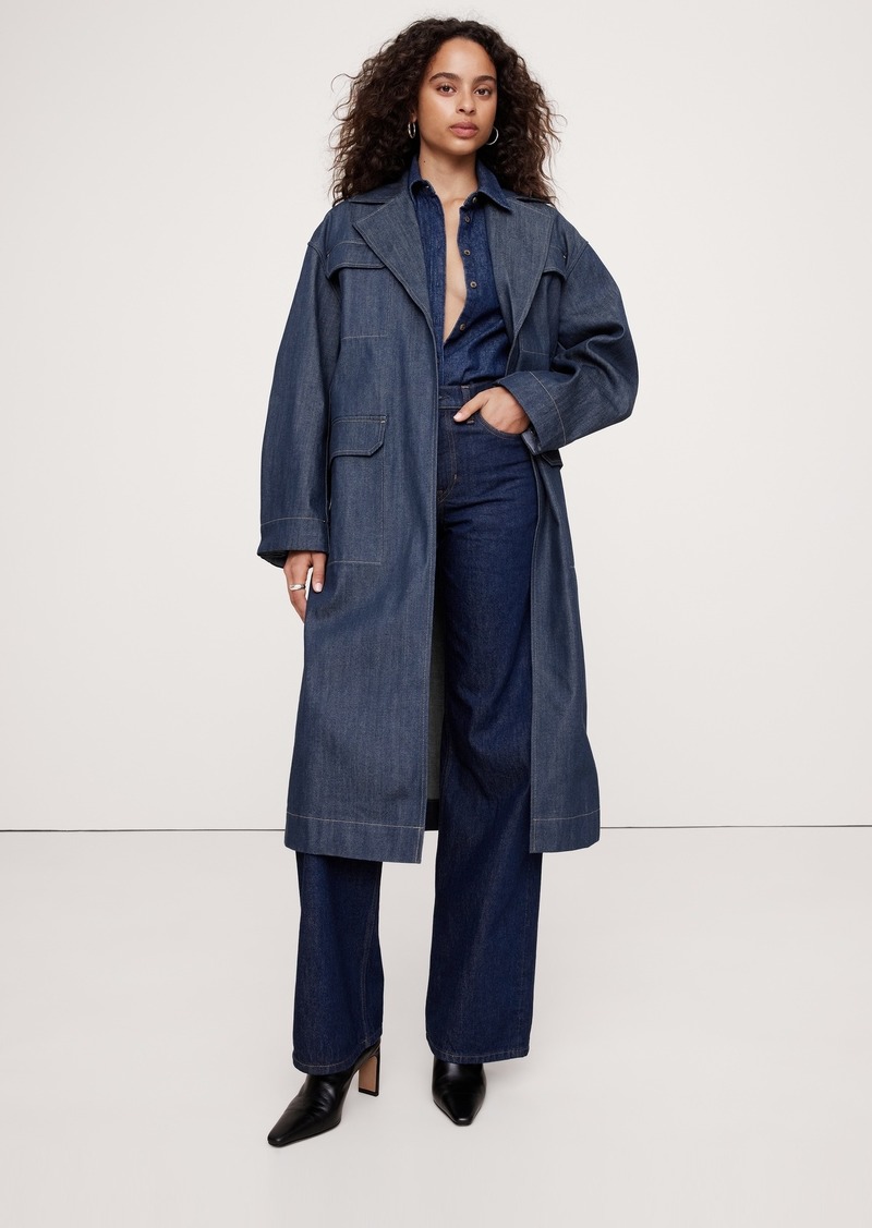 Banana Republic Oversized Denim Trench Coat