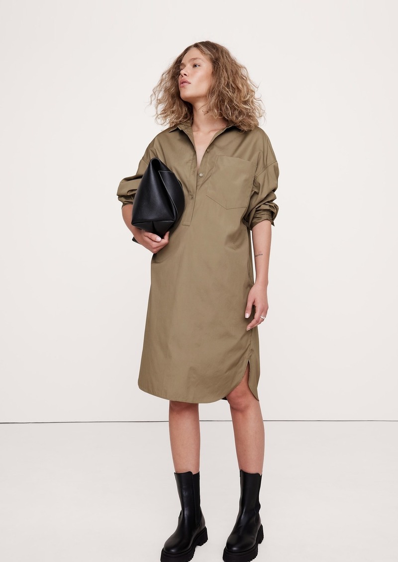 Banana Republic Oversized Poplin Midi Shirtdress