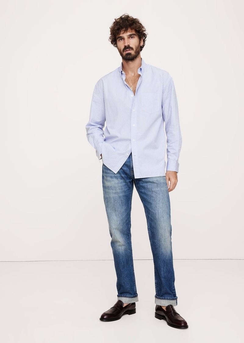 Banana Republic Oversized Washed Cotton Poplin Shirt