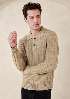 Banana Republic Palisades Cotton-Linen Sweater Polo Shirt