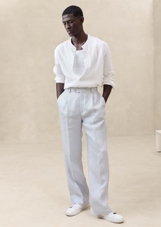 Banana Republic Pleated Straight Linen Pant