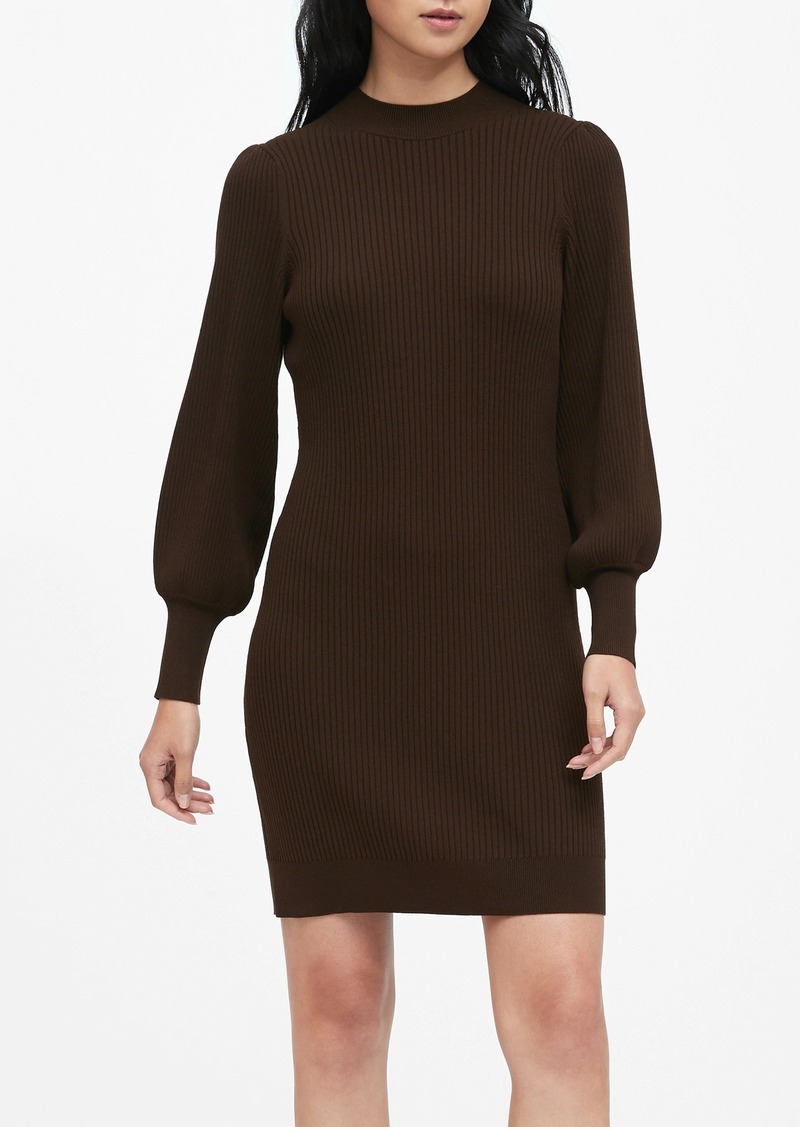 puff sleeve sweater dress