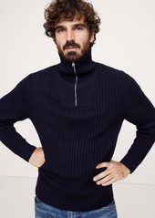 Banana Republic Ribbed Merino Half-Zip Sweater