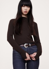 Banana Republic Ribbed Merino Mock-Neck Sweater