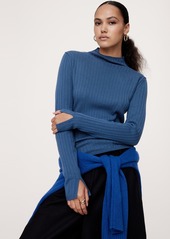 Banana Republic Ribbed Merino Mock-Neck Sweater