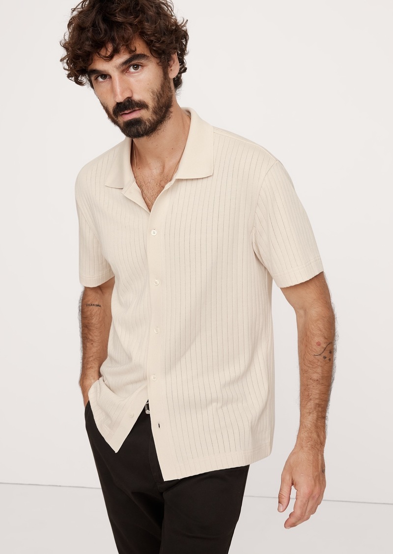 Banana Republic Ribbed Modal-Cotton Resort Shirt