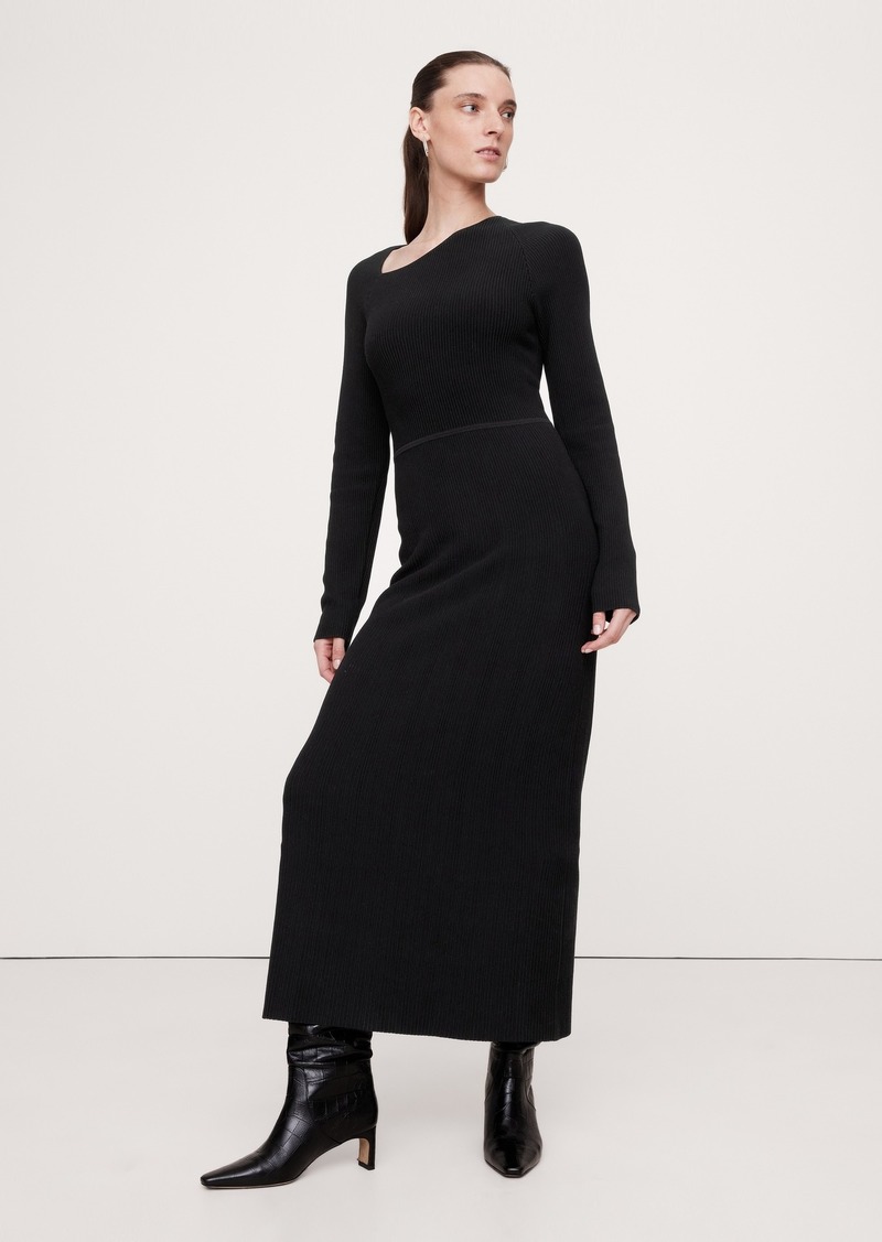 Banana Republic Sculpted Slash-Neck Midi Dress